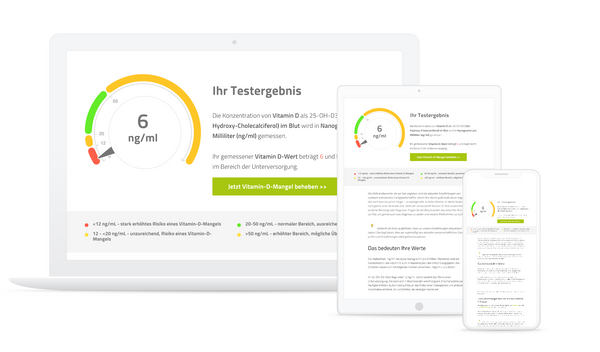 Vorschau des Testergebnisses des Vitamin D Tests Doppelpackung  von cerascreen